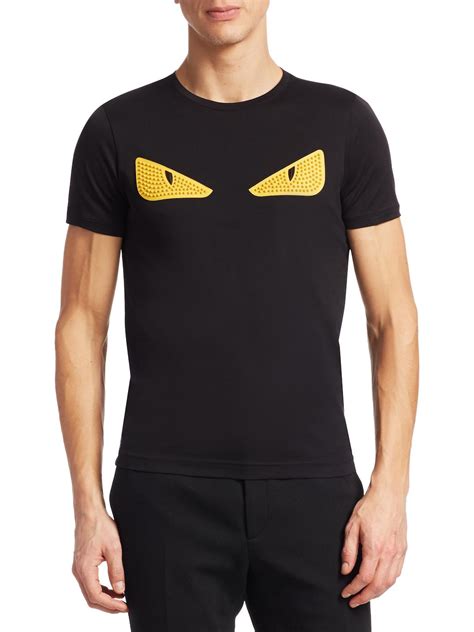 fendi mens shirt black|fendi eyes t shirt men's.